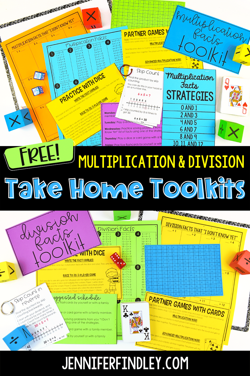 Multiplication And Division Practice Free Math Facts Take Home Kits Teaching With Jennifer Findley