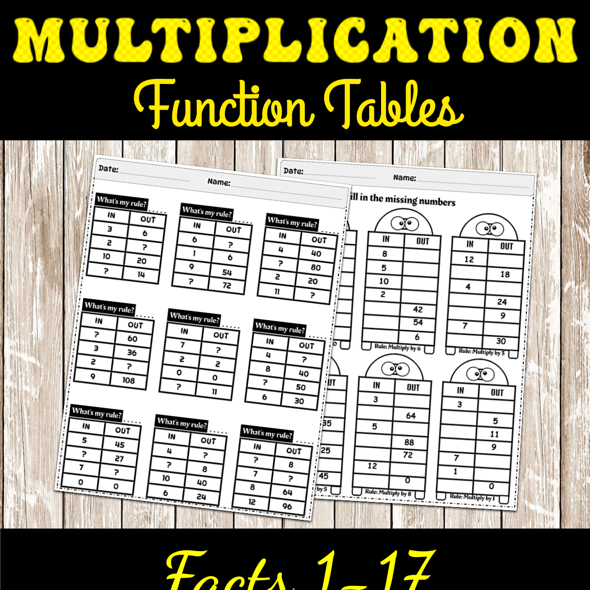 Multiplication Function Tables Input Output Tables With Word Problems Made By Teachers Multiplication Function Tables Input Output Tables With Word Problems Made By Teachers