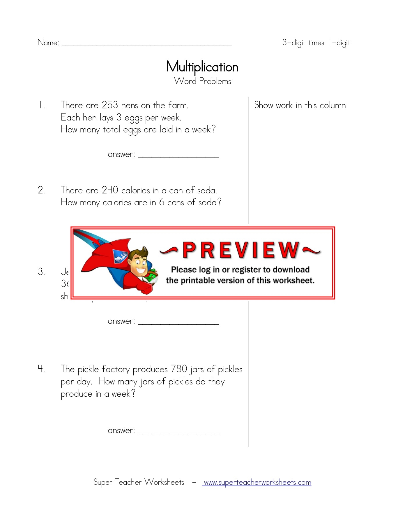 Multiplication Super Teacher Worksheets Multiplication Super Teacher Worksheets