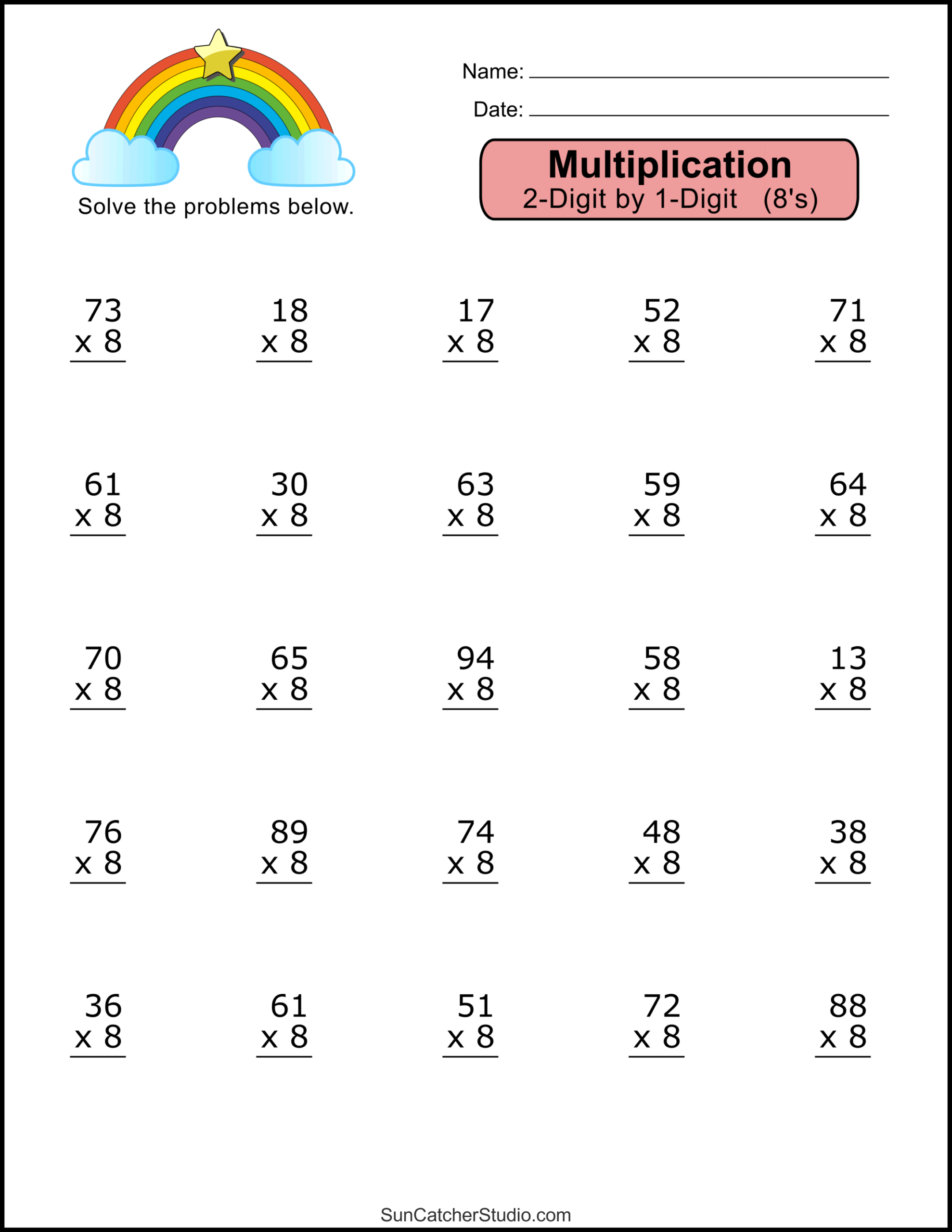 Multiplication Worksheets 2 Digit By 1 Digit Math Drills Free Printables Monograms Design Tools Patterns U0026 DIY Projects