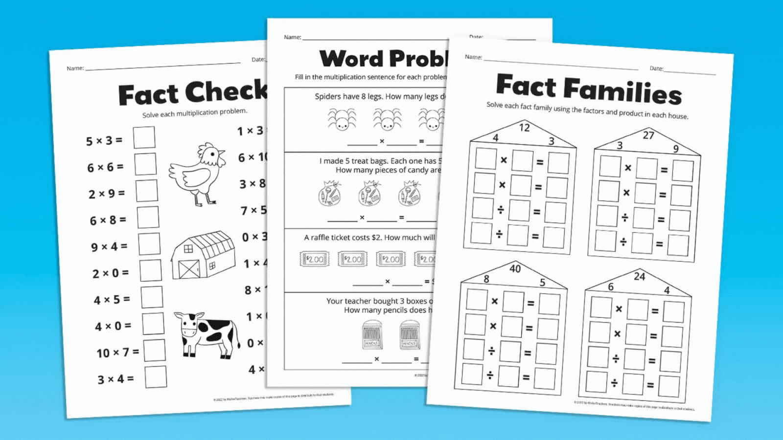Mixed Multiplication Worksheet Printable