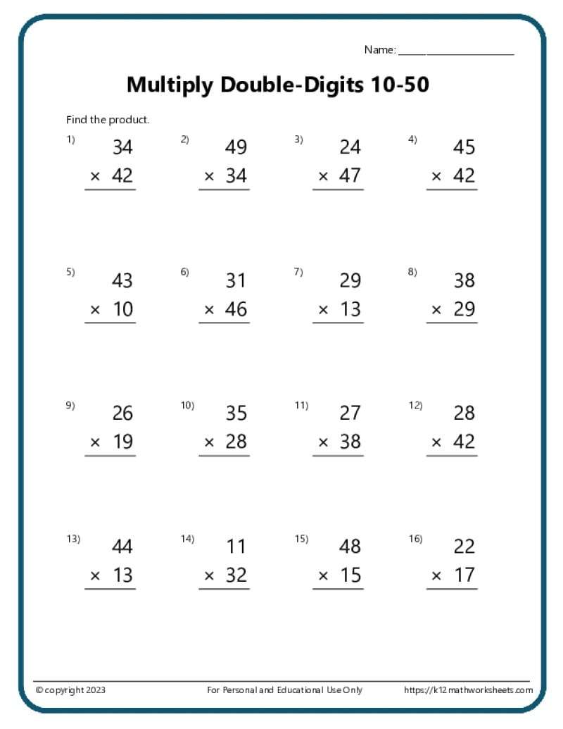 Free Printable Multiplication Drill Worksheet Free Printable Multiplication Drill Worksheet