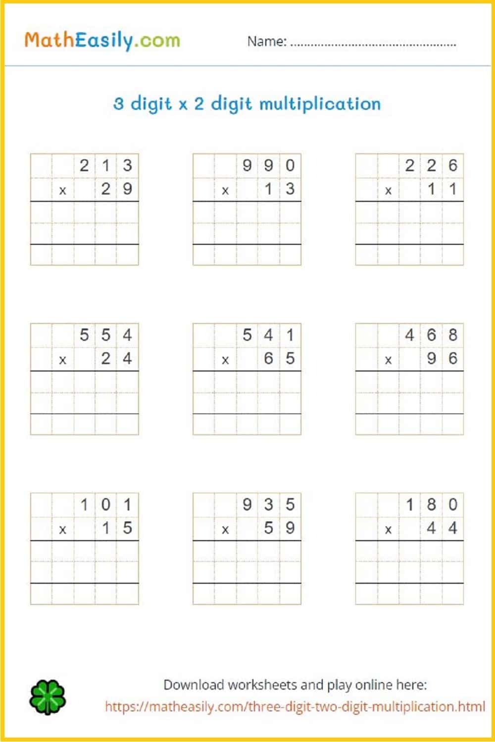 Printable Math Worksheets Multiplying By 6