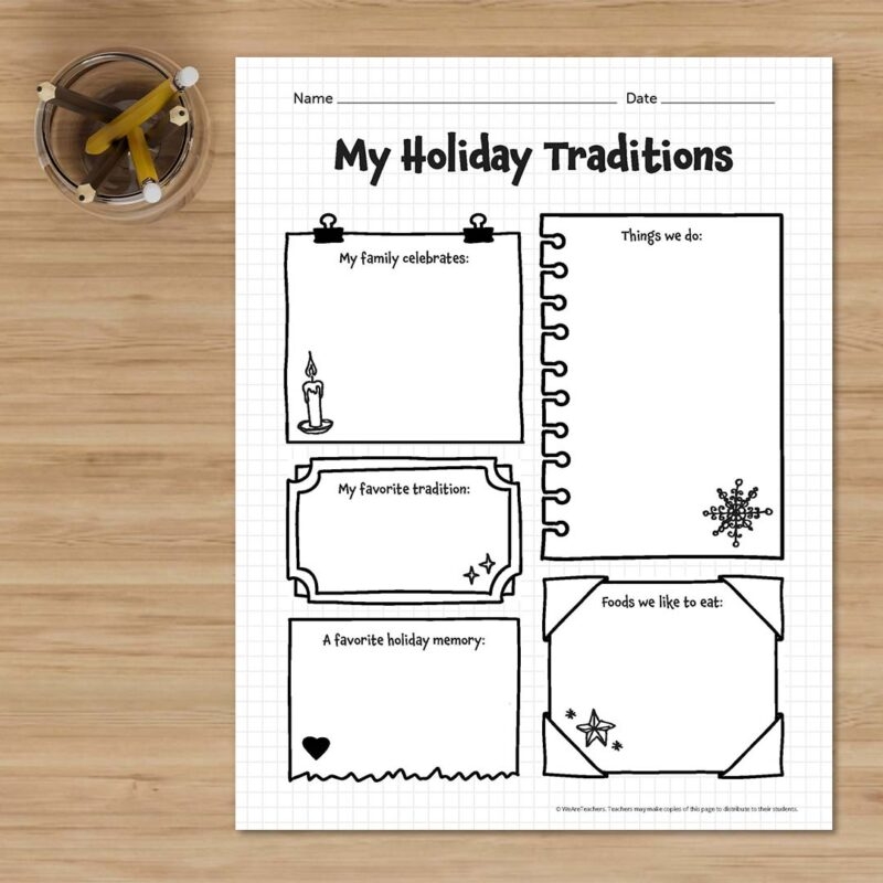 Holidays Printable Worksheet