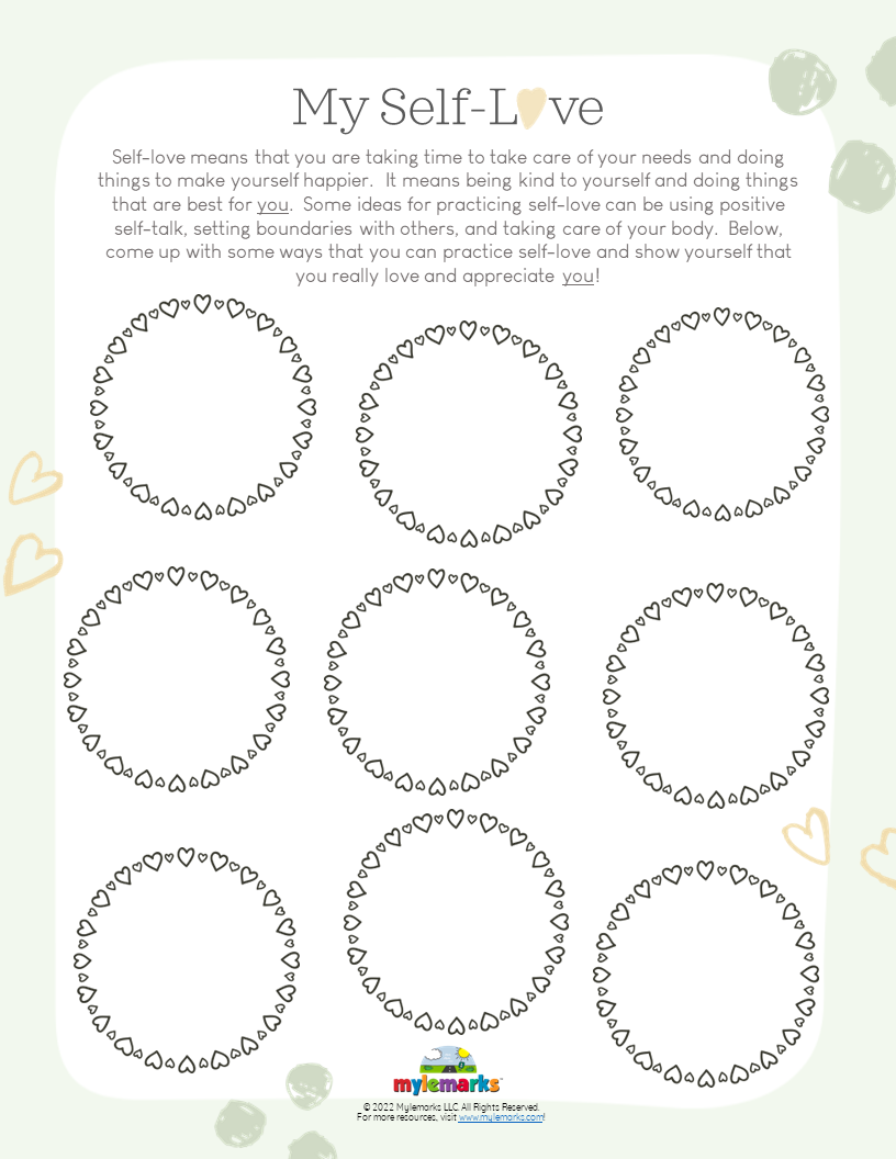 My Self Love from The Self Esteem Journal For Teens 