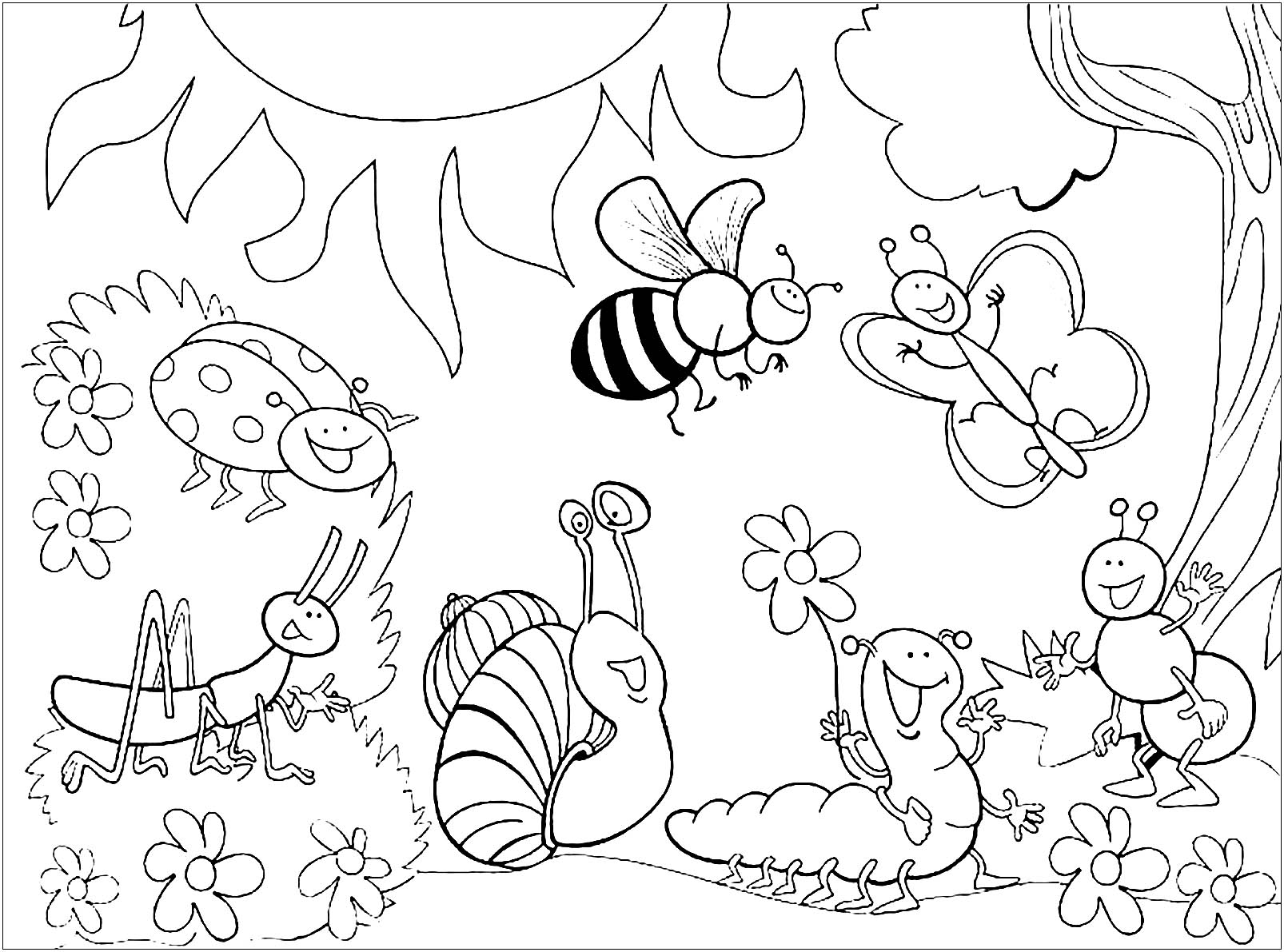 Nature Insects Coloring Pages Nature Insects Coloring Pages