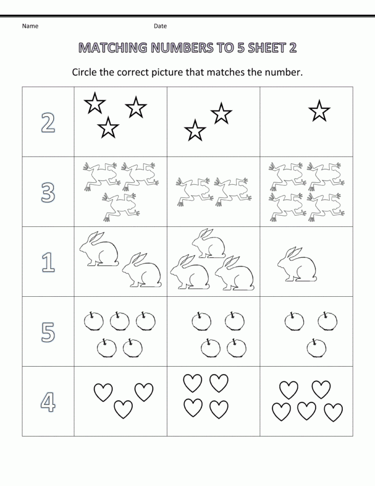 New Preschool Math Worksheets Free