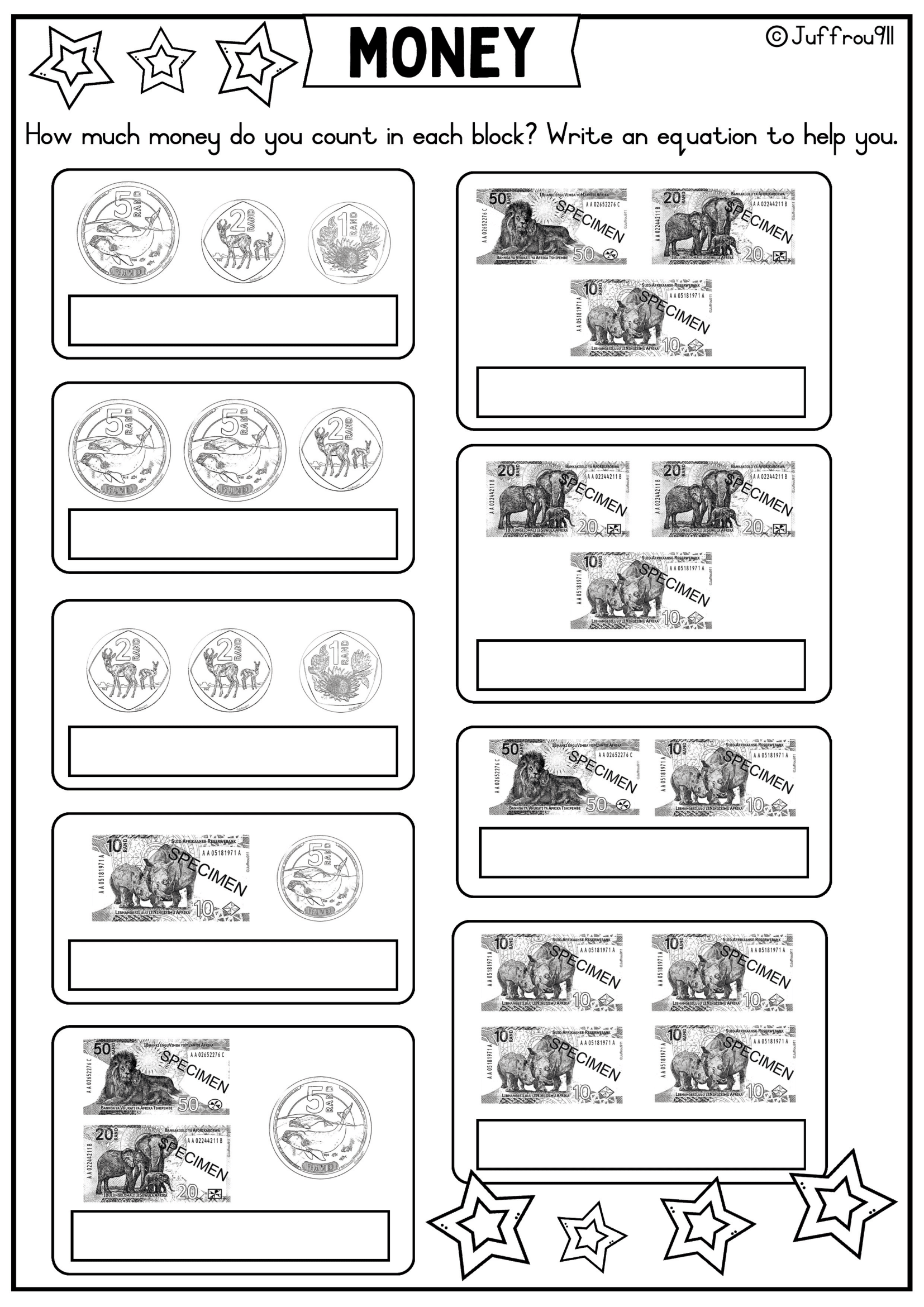 New South African Money Worksheets Juffrou 911