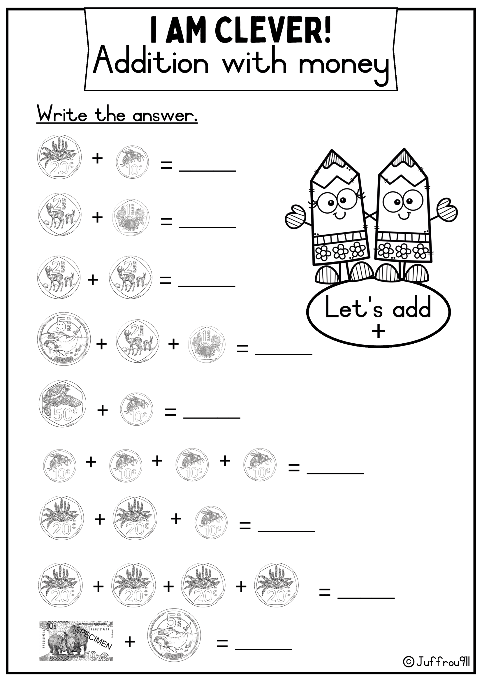 New South African Money Worksheets Juffrou 911