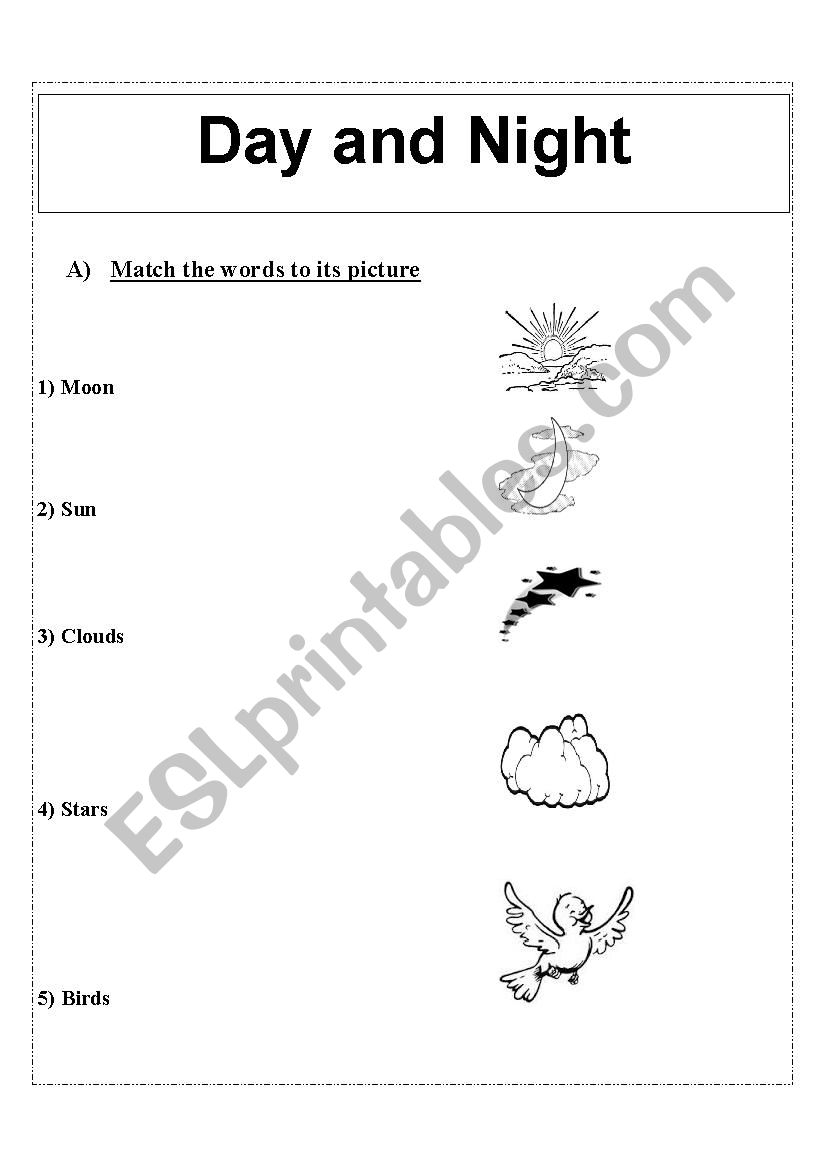 Printable Day And Night Sky Worksheets