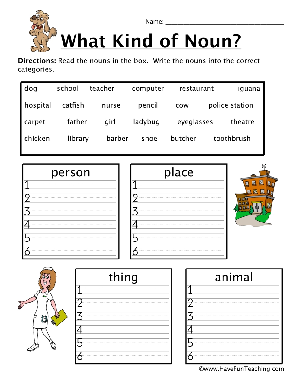 Noun Sorting Worksheet Have Fun Teaching Noun Sorting Worksheet Have Fun Teaching