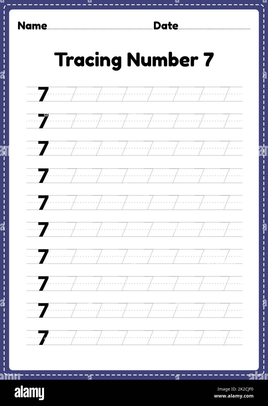 Number 7 Worksheet Hi res Stock Photography And Images Alamy
