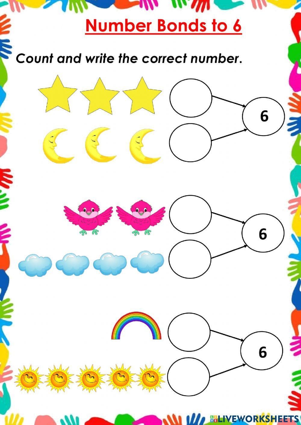 Number Bonds Interactive Worksheet For Kindergarten Live 