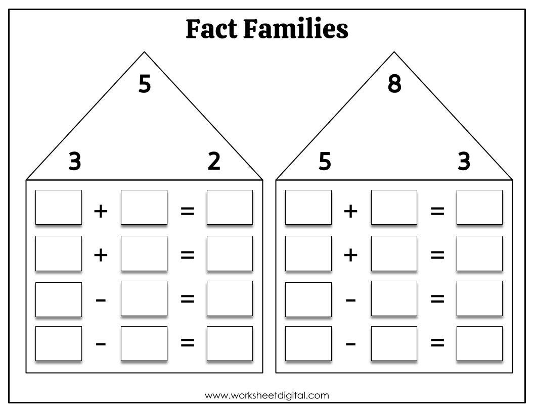 Number Fact Families Worksheet Addition Subtraction To 20 digital Download Etsy Number Fact Families Worksheet Addition Subtraction To 20 digital Download Etsy