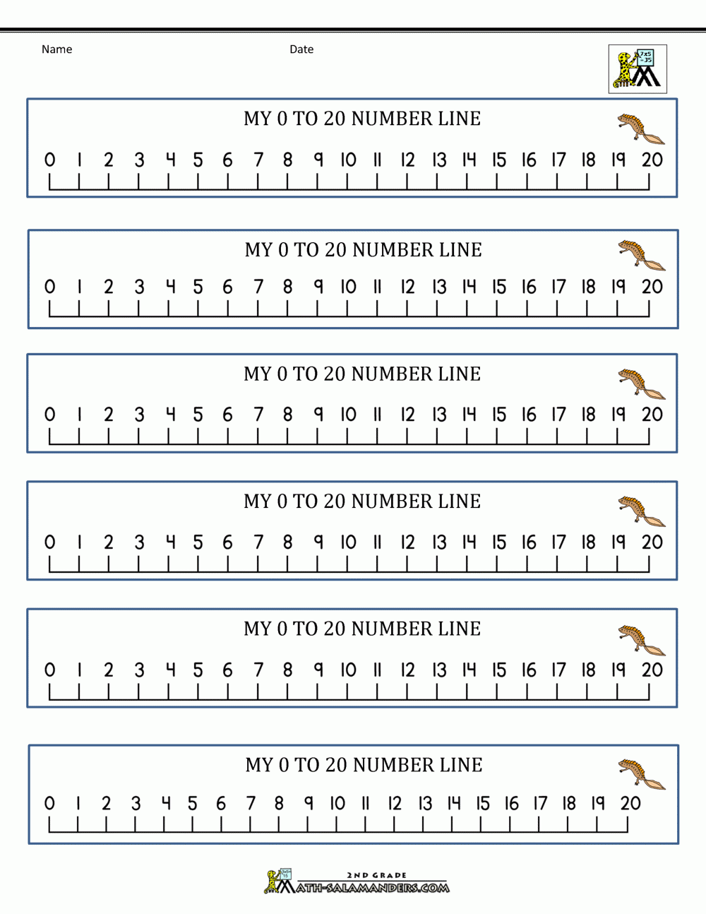Number Line 0 To 20