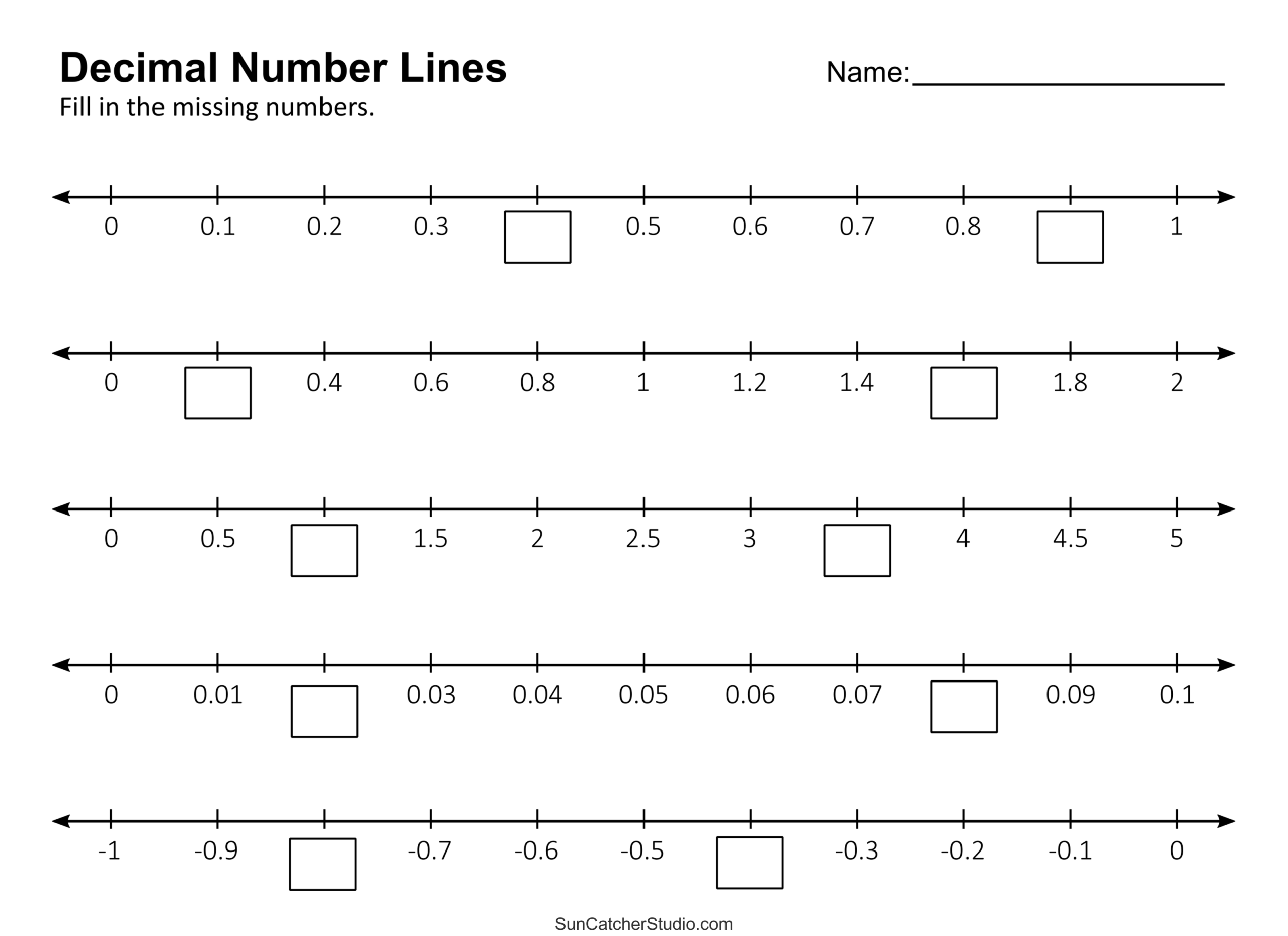 Free Printable Decimal Number Line Worksheets Free Printable Decimal Number Line Worksheets