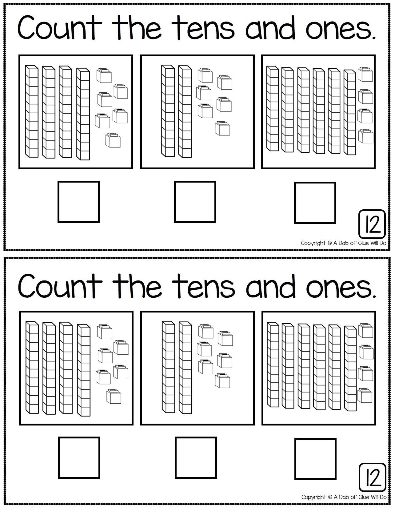 Numbers To 100 Math Review Journal For Kindergarten A Dab Of Glue Will Do