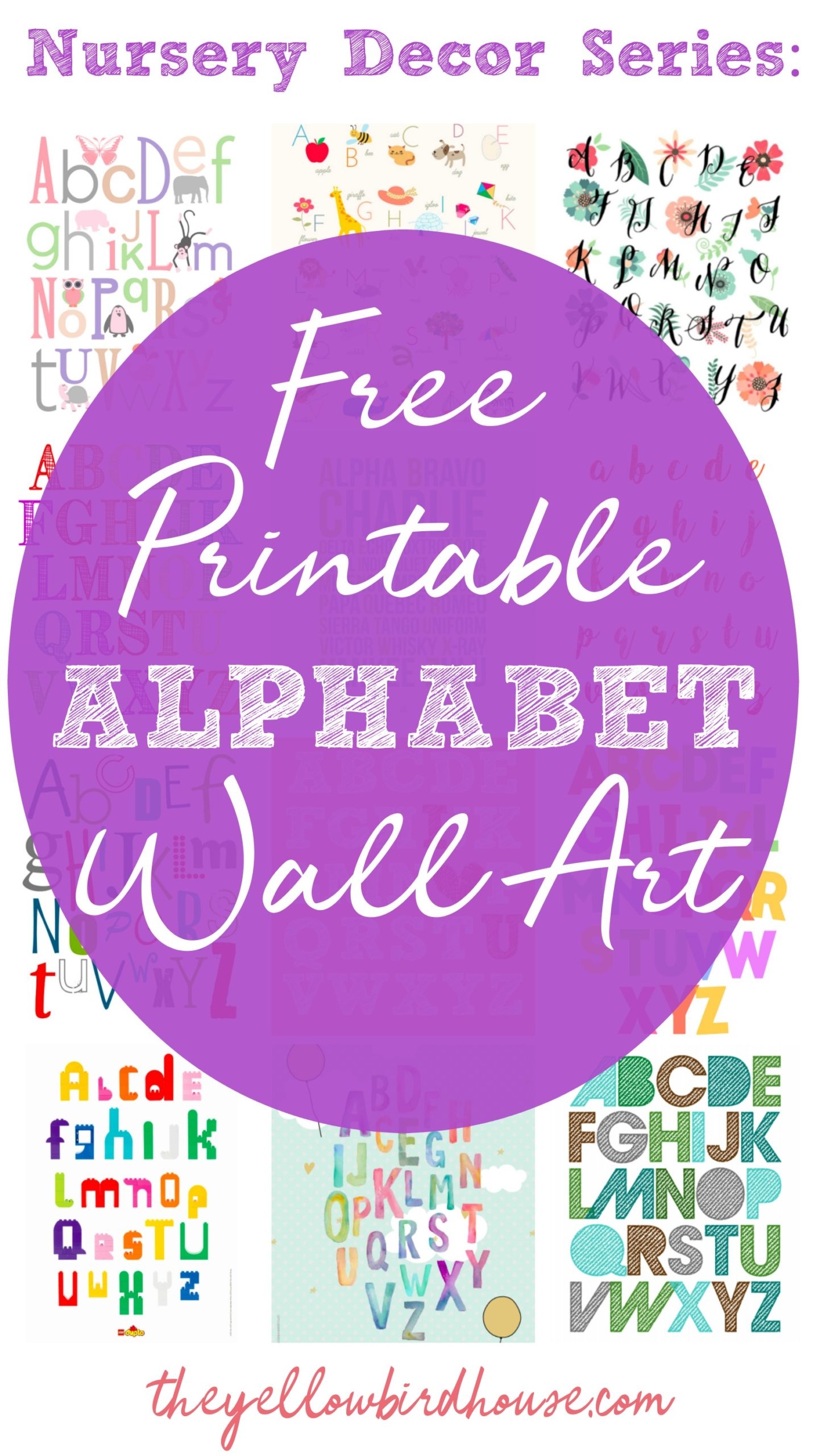 Nursery Decor Series 19 Free Printable Alphabet Wall Art Pieces Nursery Decor Series 19 Free Printable Alphabet Wall Art Pieces