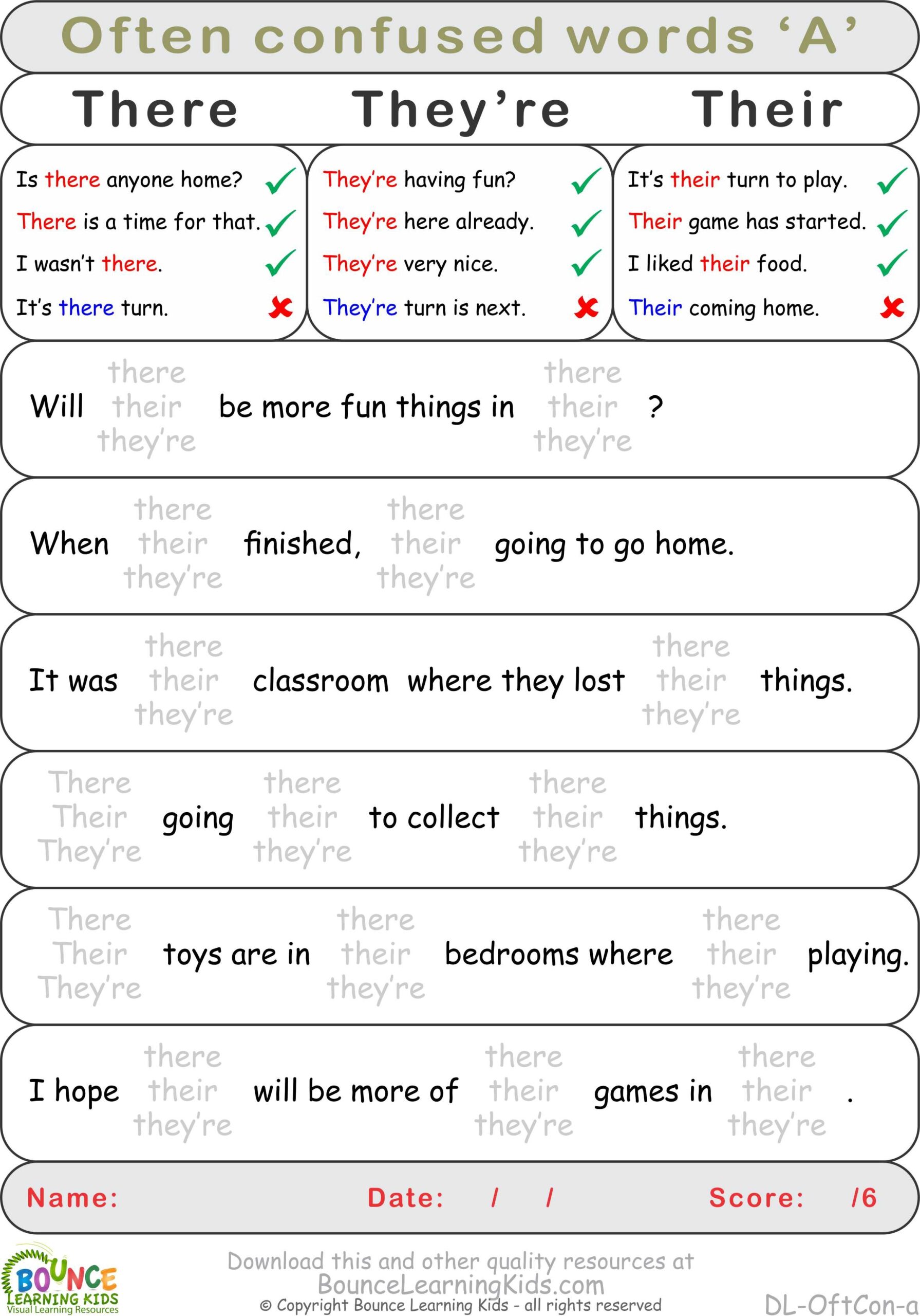 Often Confused Words PORTALLAS Worksheets Library