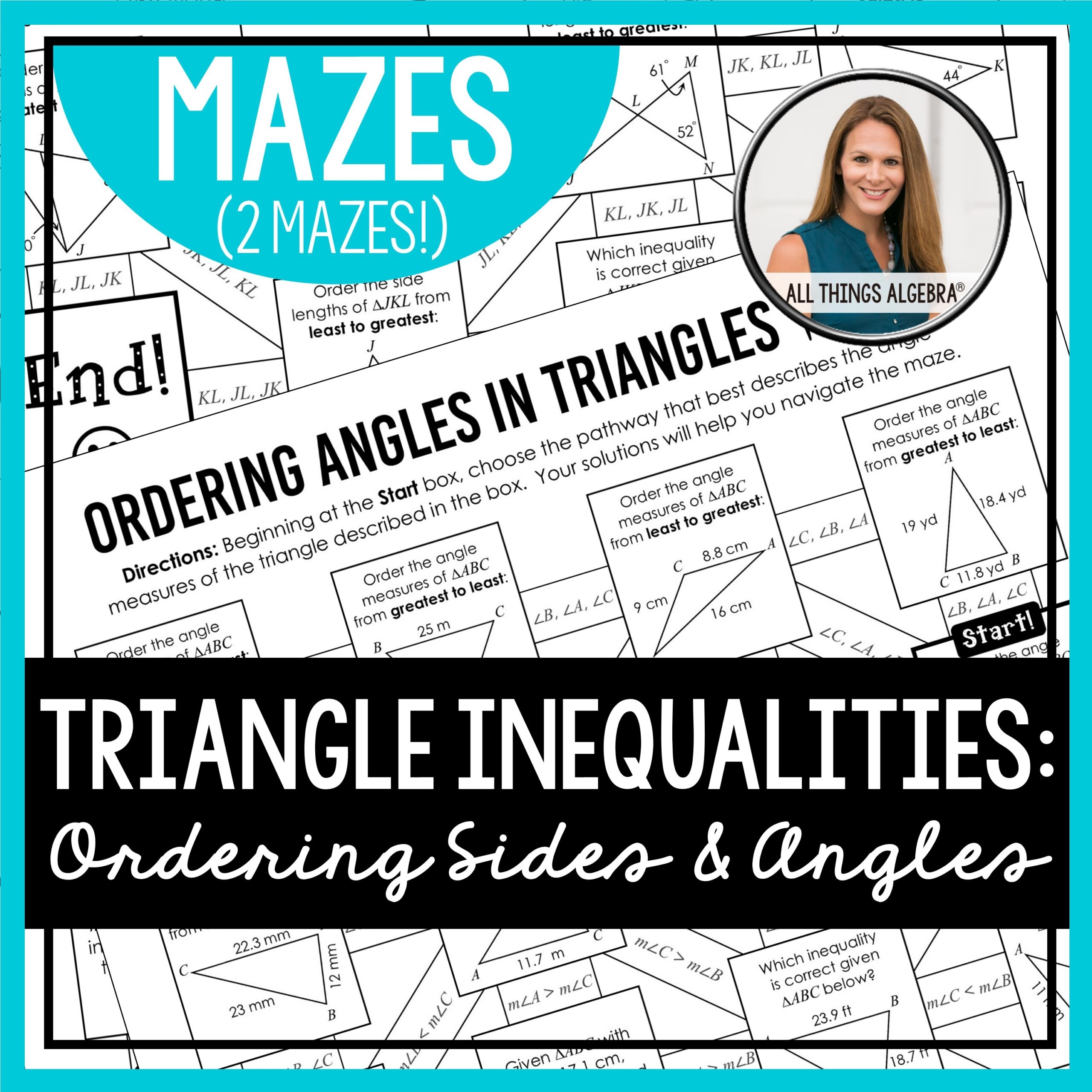 Ordering Side U0026 Angle Measures In Triangles Mazes