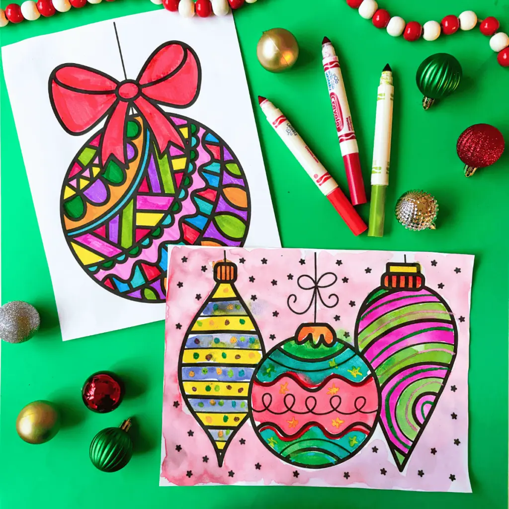 Ornament Coloring Pages For Kids Preschool Christmas Activity 