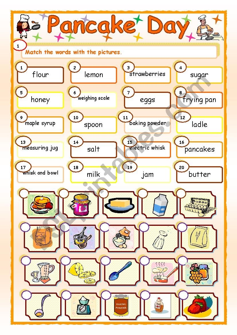Pancake Day ESL Worksheet By Eve25