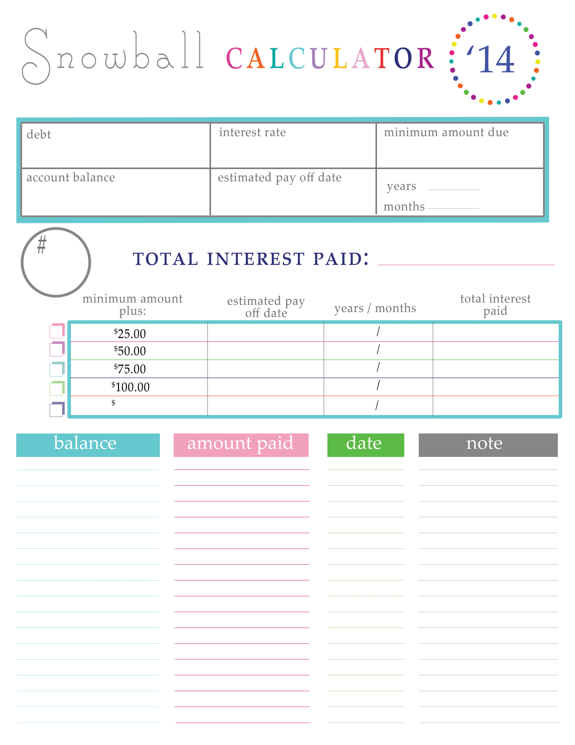 Paying Off Debt Worksheets Paying Off Debt Worksheets