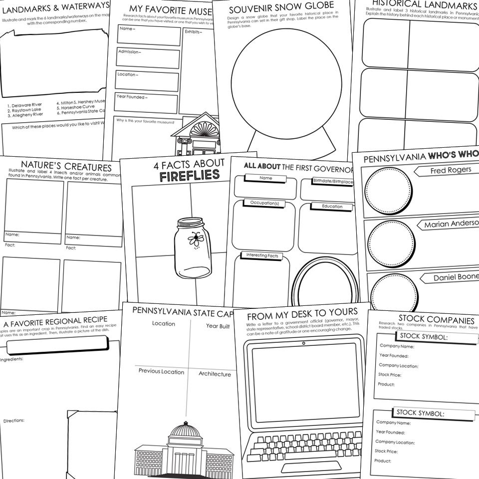 PENNSYLVANIA State History Project Activity Social Studies Unit 