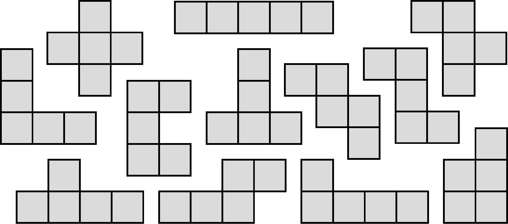 Pentominoes a k a Polyominoes Copyright J A Storer