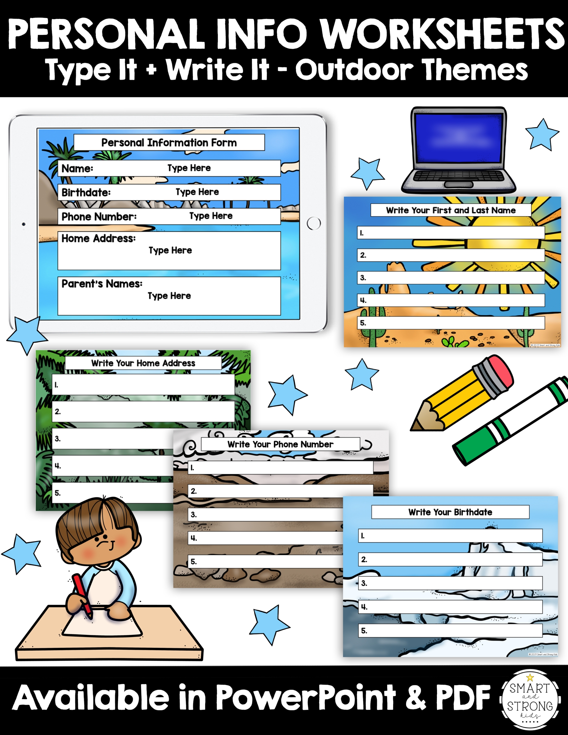 Personal Information Worksheets Write And Type It Your Therapy Source Personal Information Worksheets Write And Type It Your Therapy Source