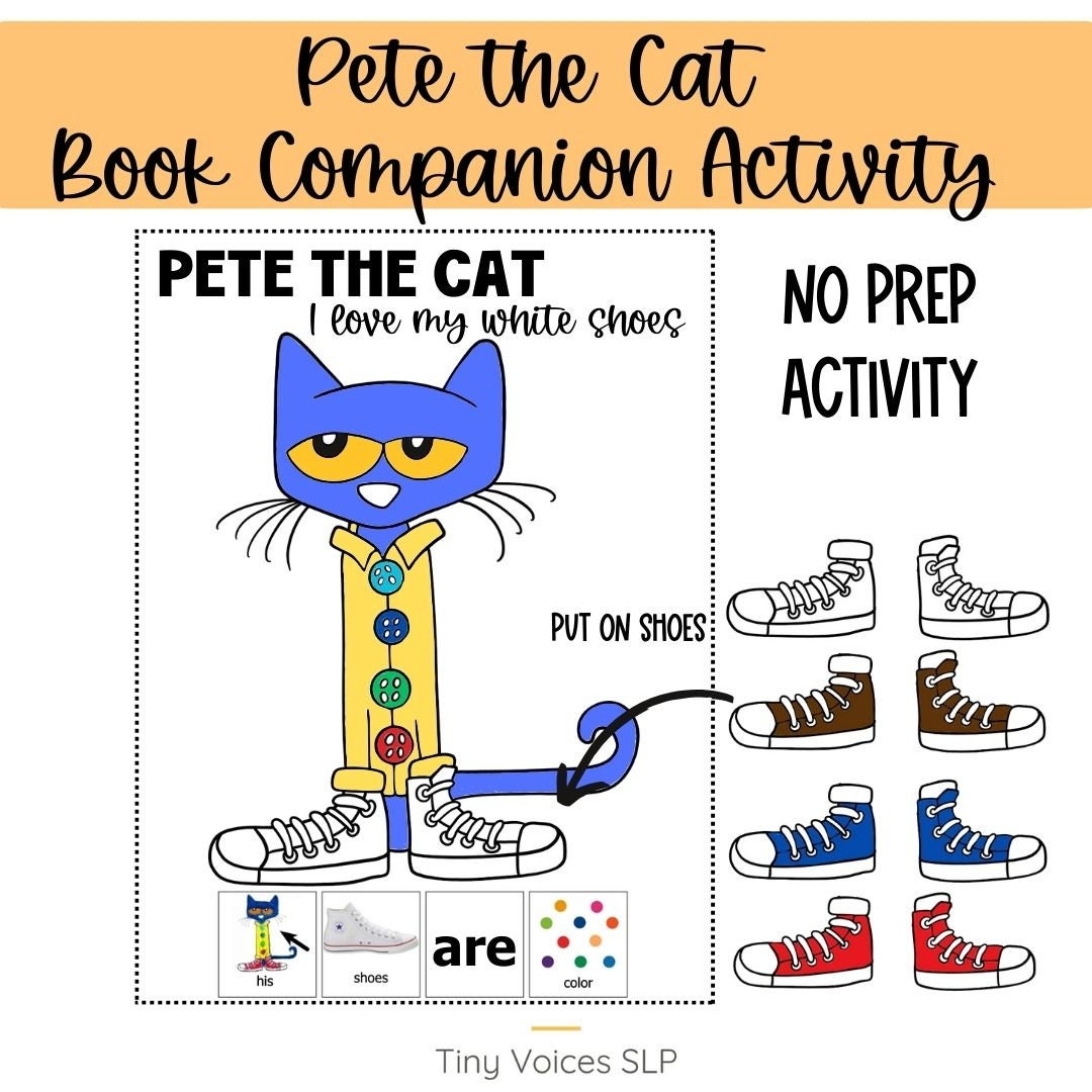 Pete The Cat White Shoes Book Companion AAC Communication Boards 