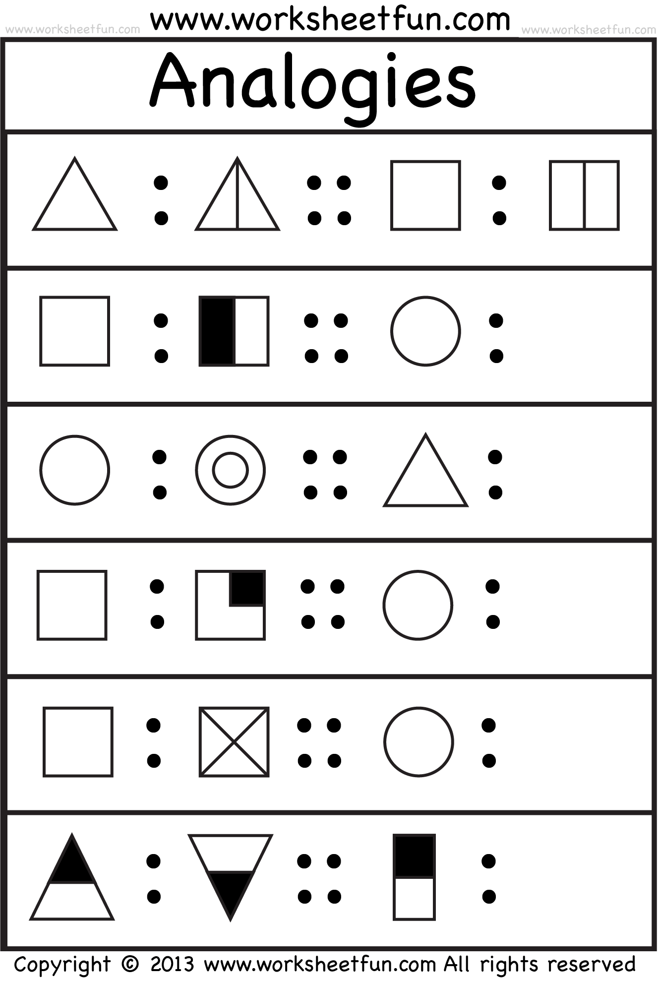 Free Printable Analogies Worksheets Free Printable Analogies Worksheets