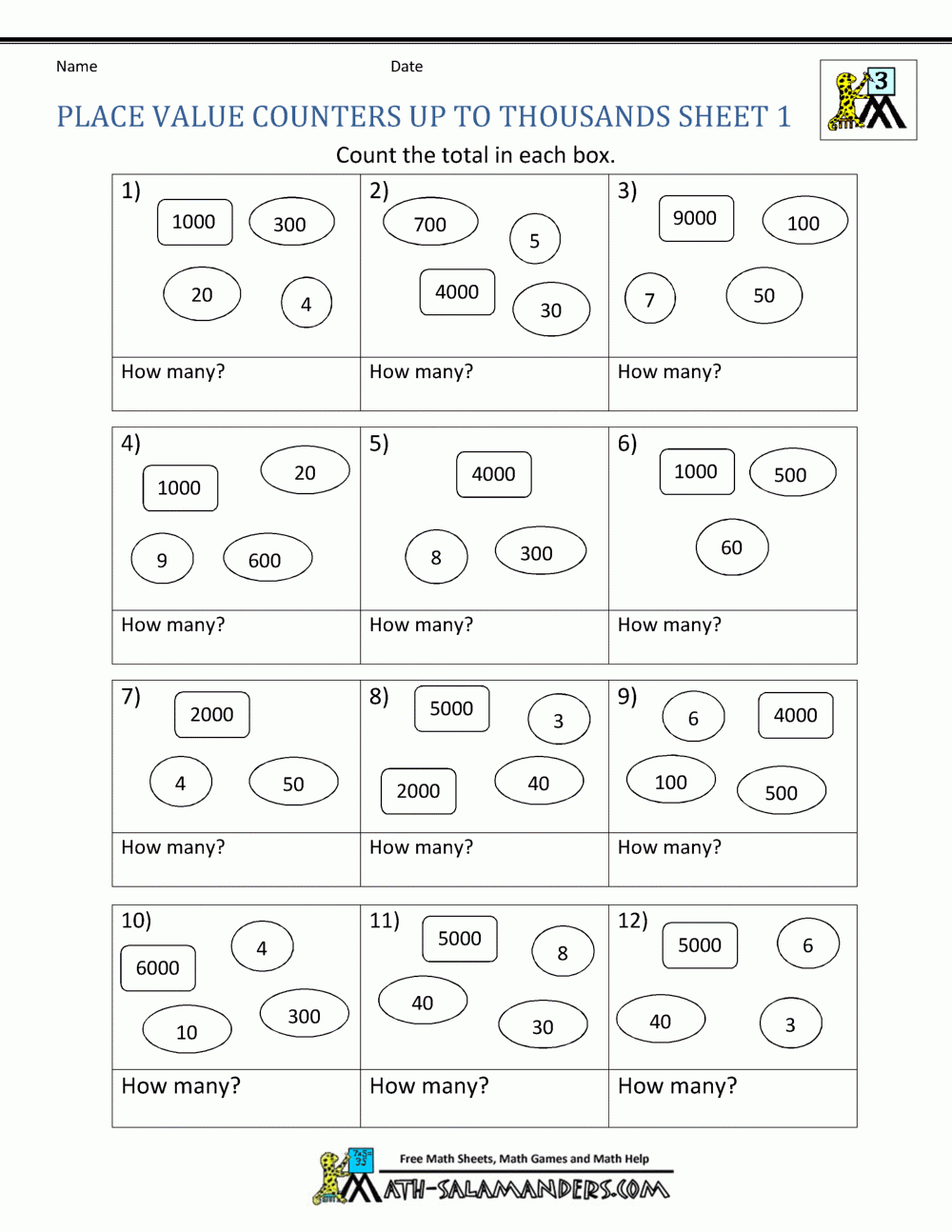 Place Value Worksheets 3rd Grade