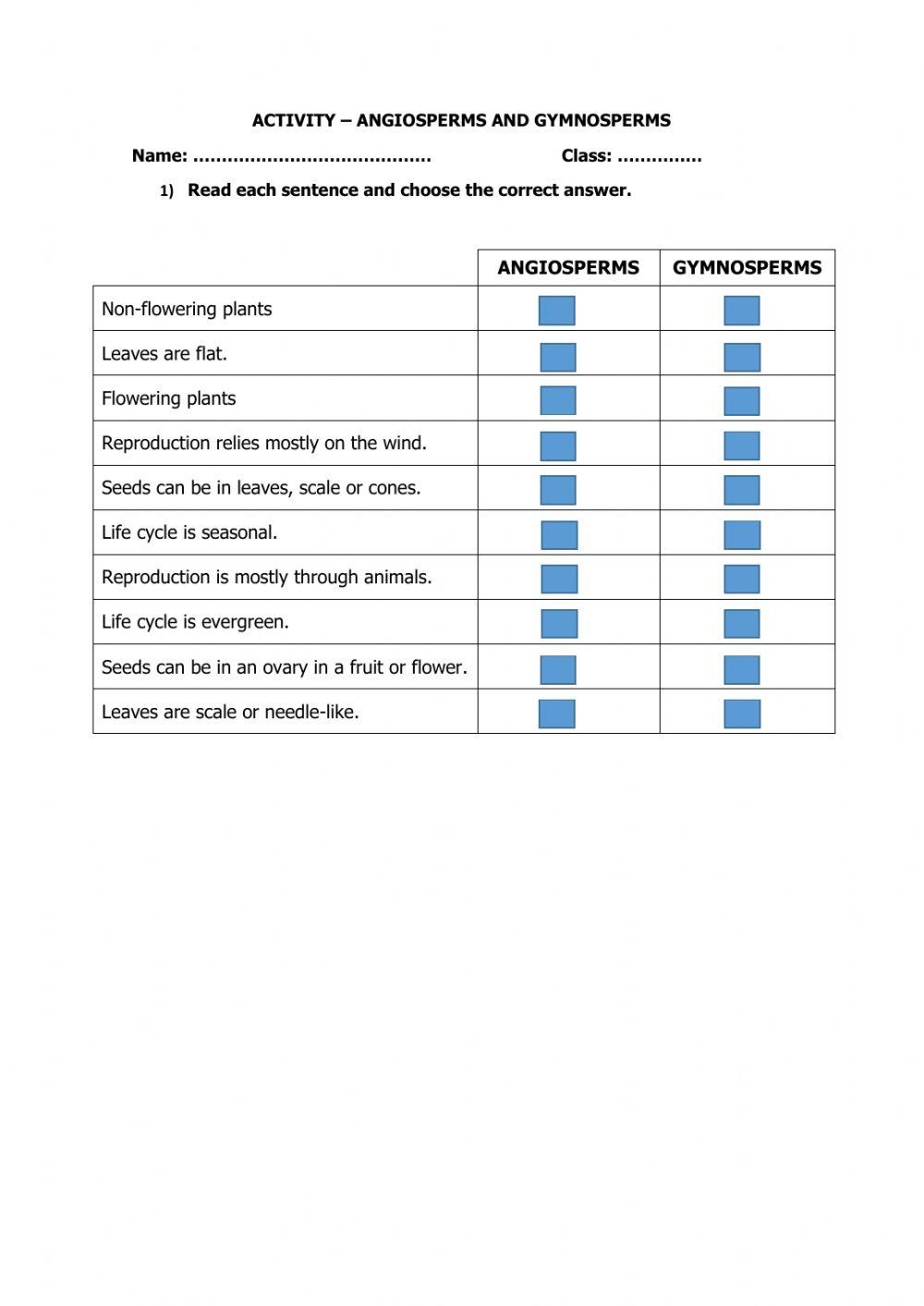 Plants Interactive Exercise For 6th Live Worksheets Worksheets 