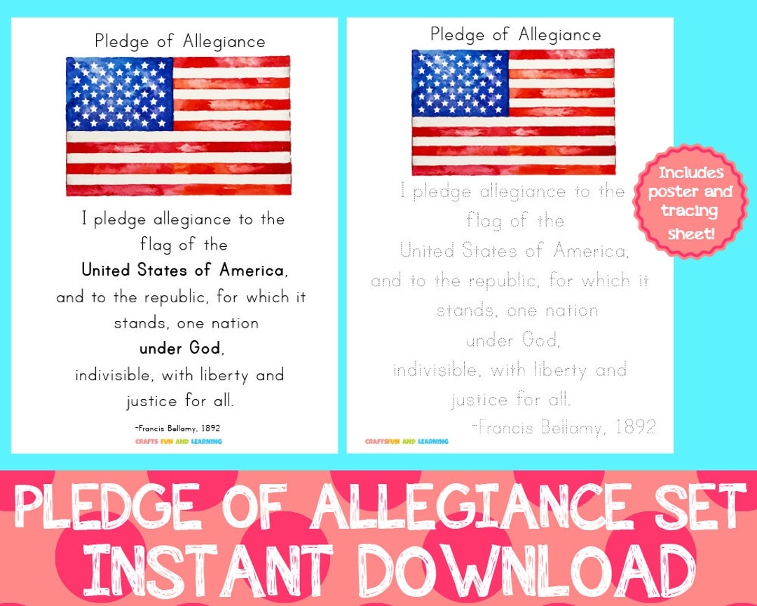 Pledge Of Allegiance Set Etsy Australia