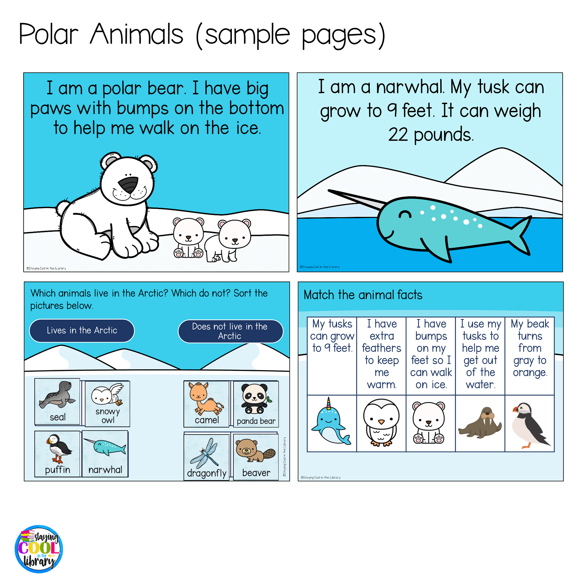 Polar And Arctic Animals Digital And Print Mini Activities Staying Cool In The Library Polar And Arctic Animals Digital And Print Mini Activities Staying Cool In The Library