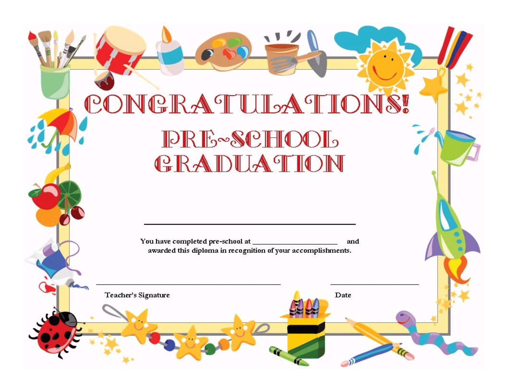 Printable Preschool Certificates Free