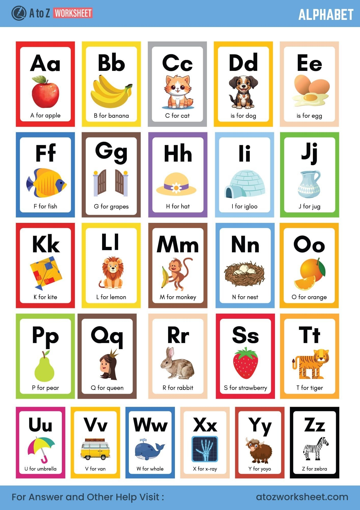 Worksheets To Learn The Alphabet