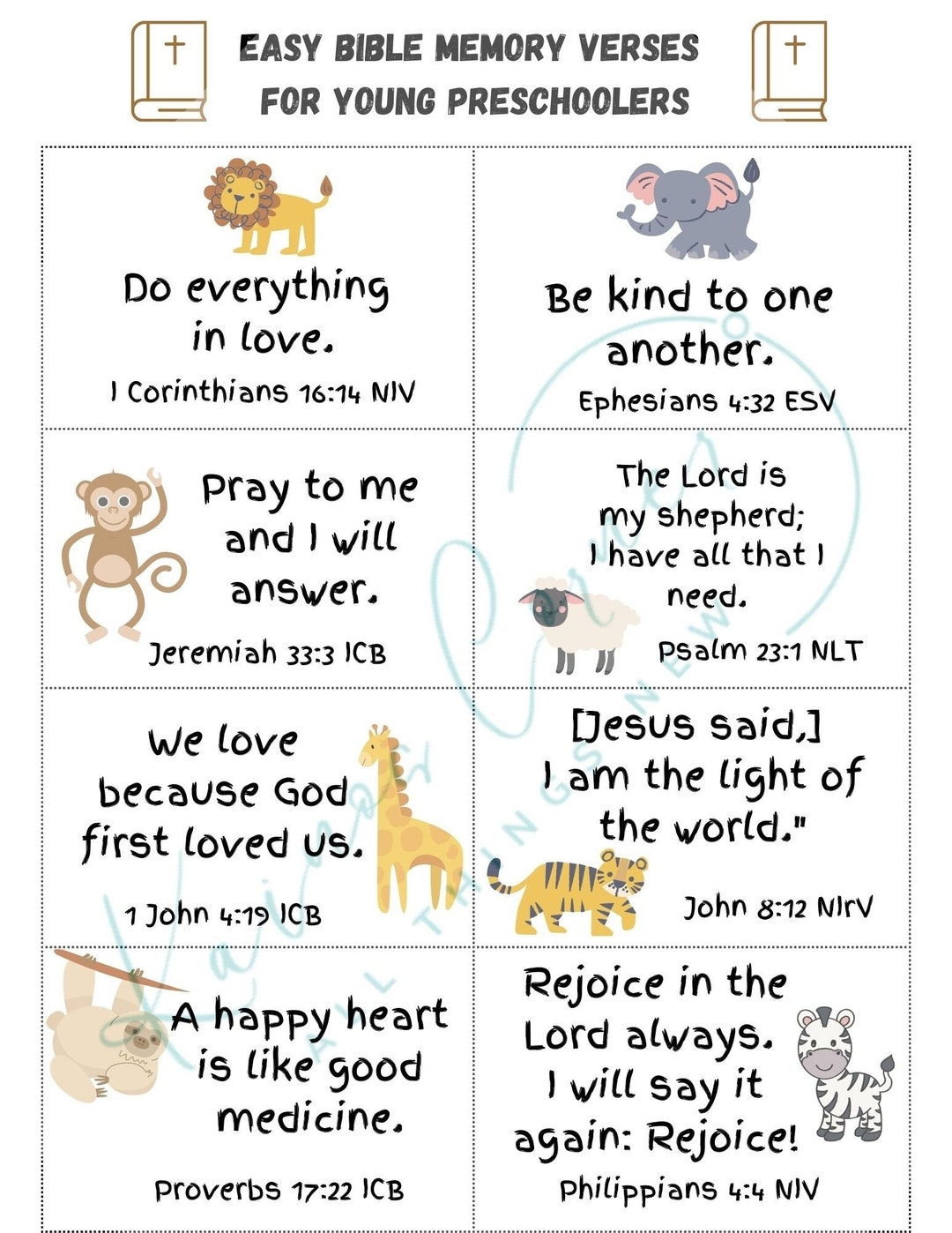Printable Preschool Bible Memory Game Jeremiah