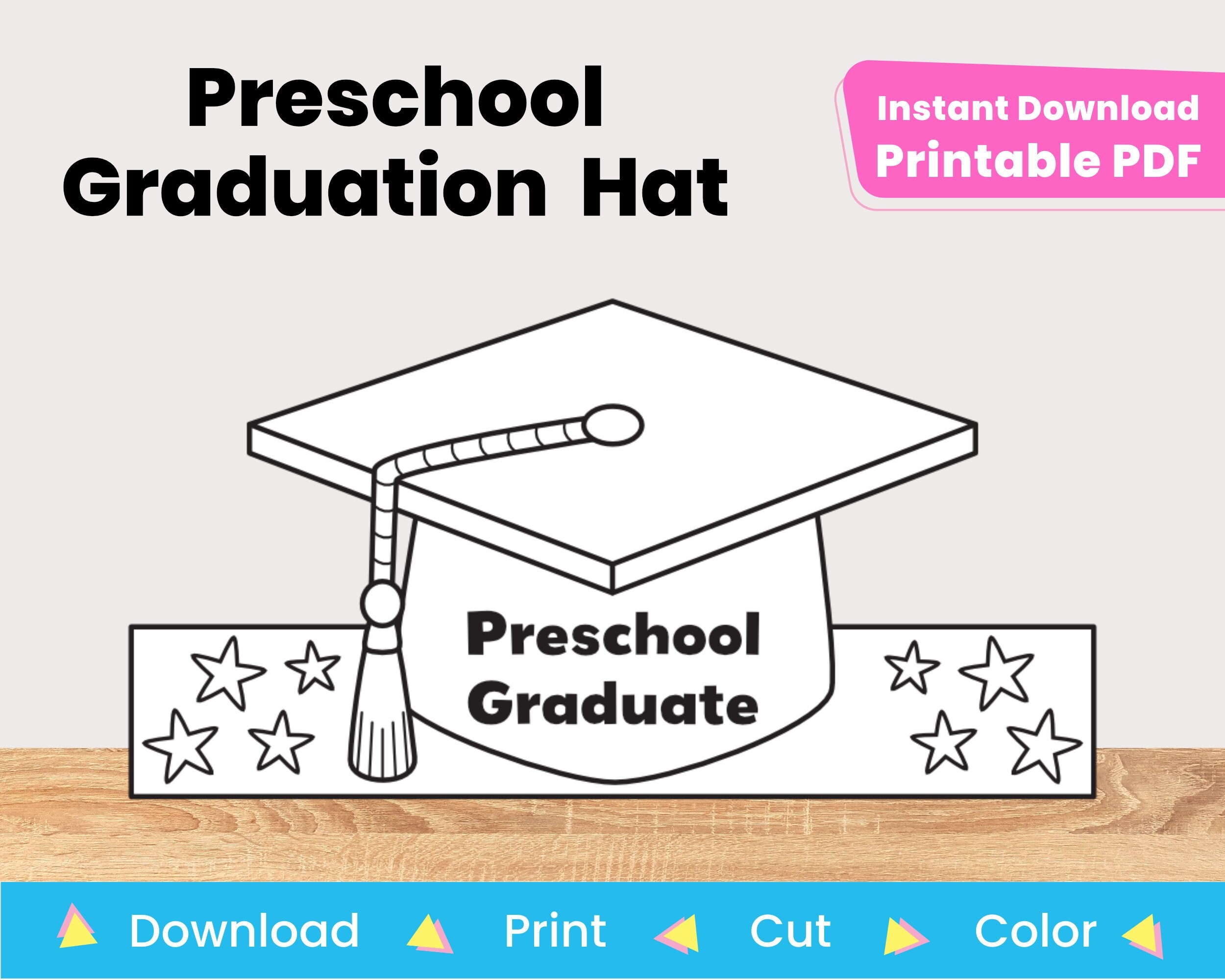 Preschool Graduation Hat Printable Paper Crown Template Kid Preschool Graduation Hat Printable Paper Crown Template Kid