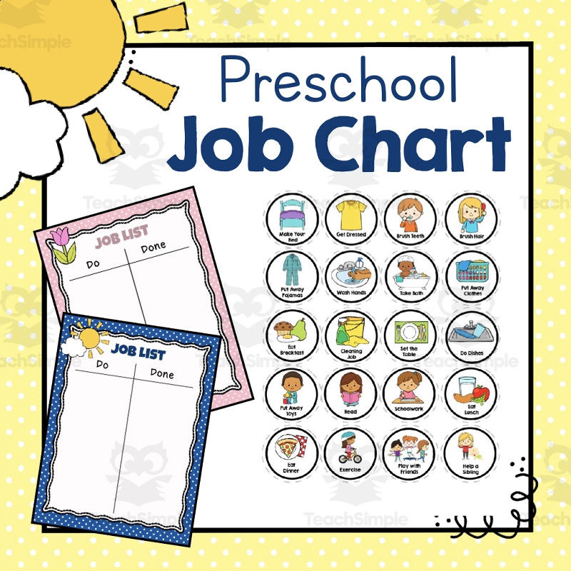 Preschool Job Chart By Teach Simple Preschool Job Chart By Teach Simple