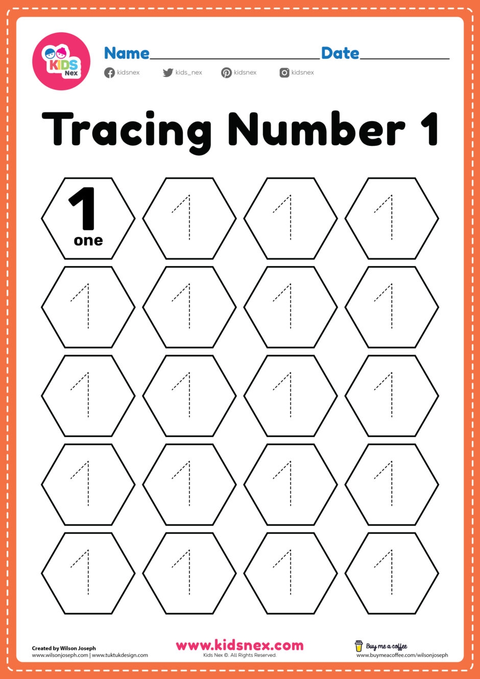 Preschool Number 1 Tracing Worksheet PDF Printable For Kindergarten Preschool Number 1 Tracing Worksheet PDF Printable For Kindergarten
