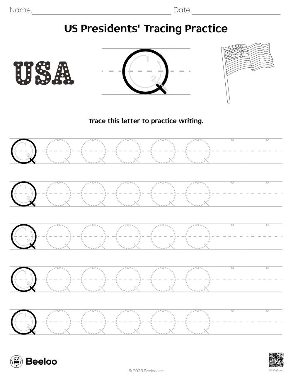 Kindergarten Presidents Day Worksheet Printable