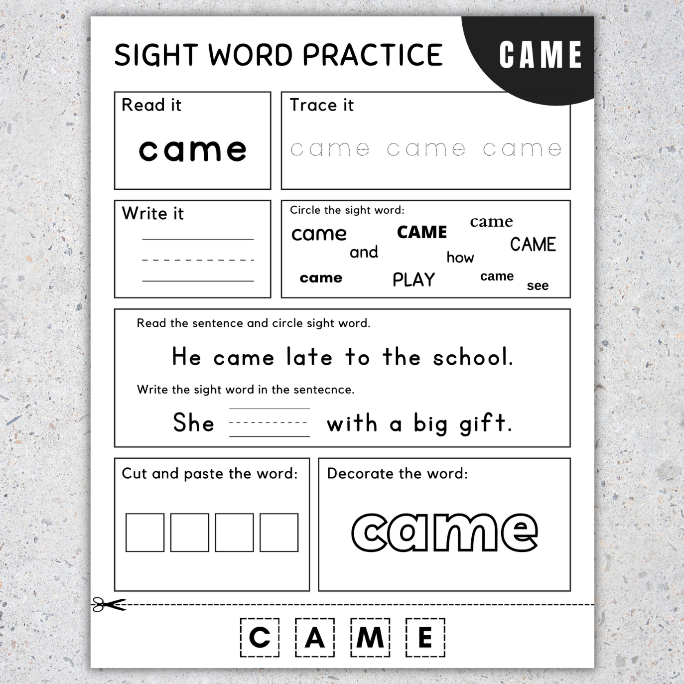 Primer Sight Words Kindergarten Sight Words Worksheets NO Prep SET 1 