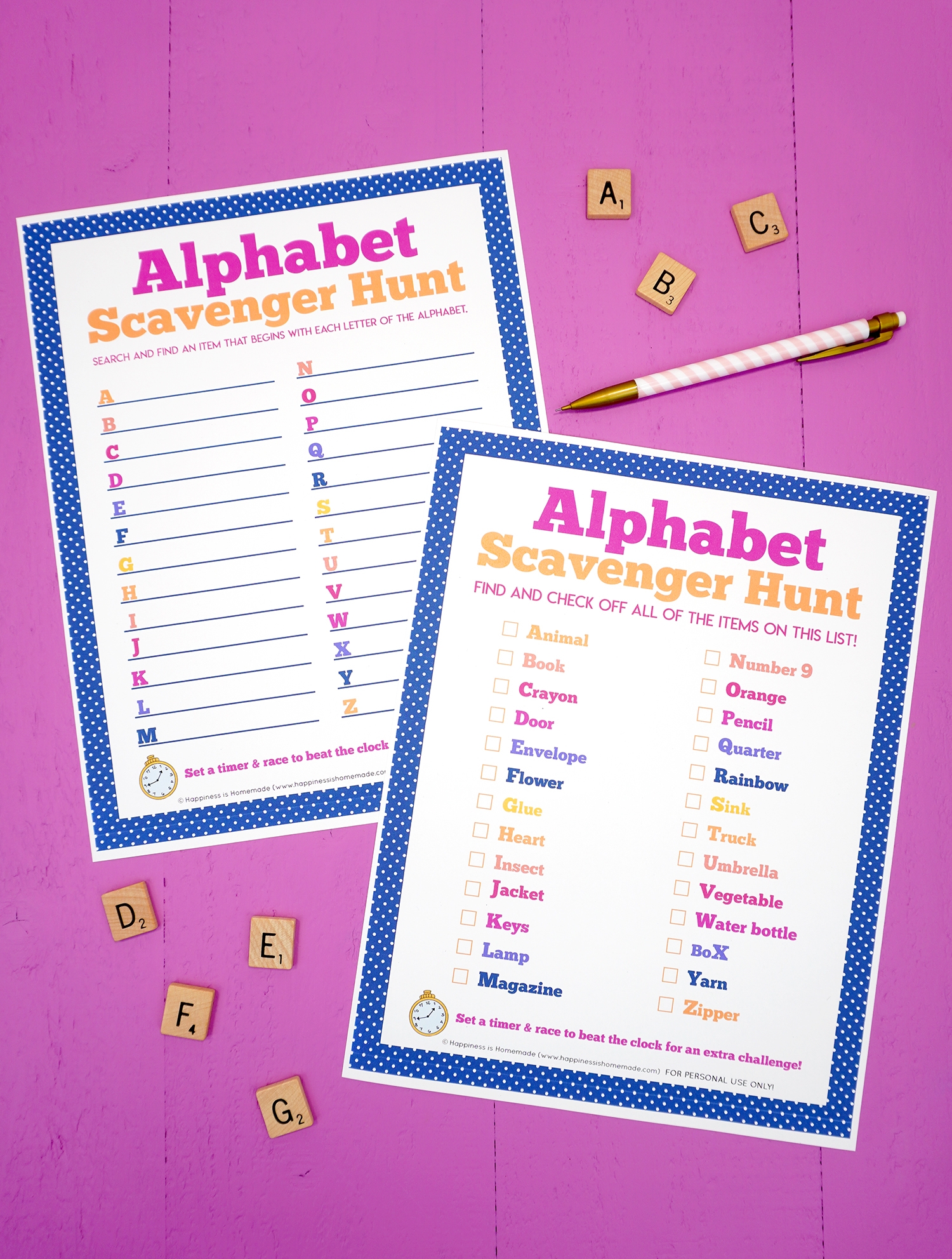 Printable Alphabet Scavenger Hunt Happiness Is Homemade Printable Alphabet Scavenger Hunt Happiness Is Homemade