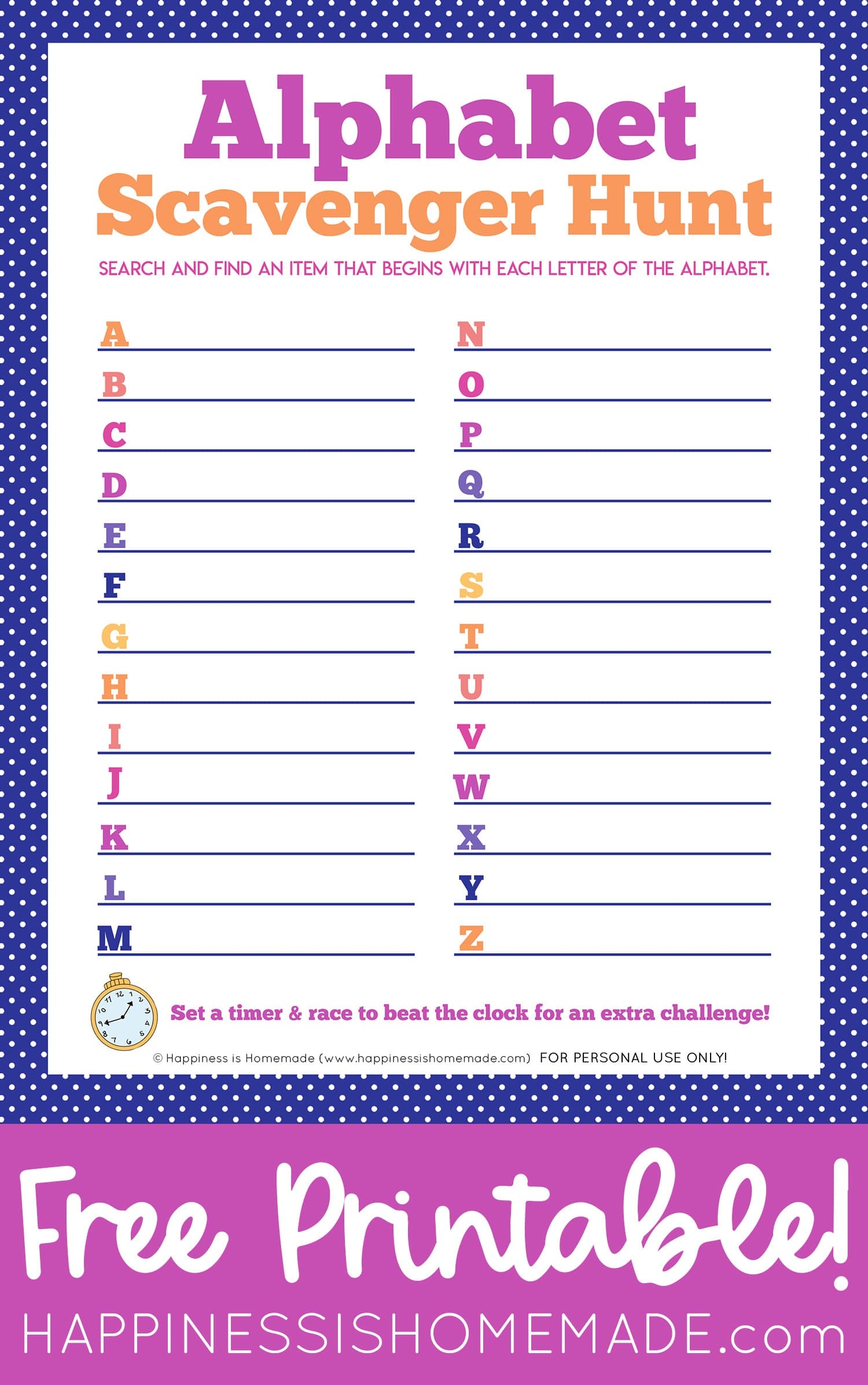 Printable Alphabet Scavenger Hunt Happiness Is Homemade Printable Alphabet Scavenger Hunt Happiness Is Homemade