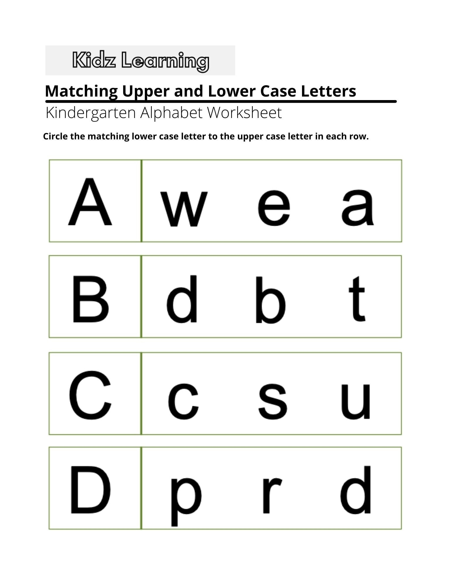Printable Alphabets Matching Upper And Lower Case Letter 
