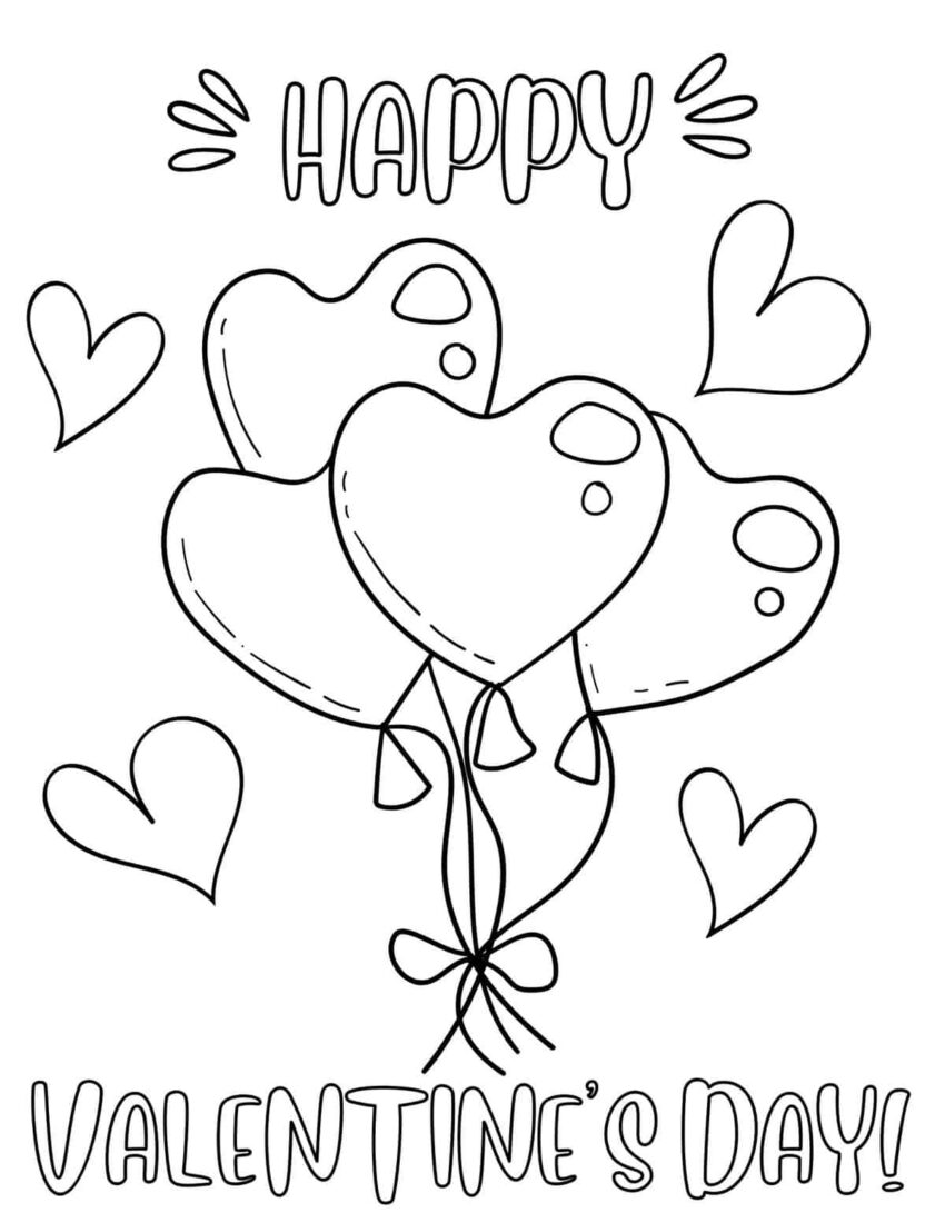 Printable Candy Hearts Valentines Day Coloring Page SupplyMe Worksheets Library