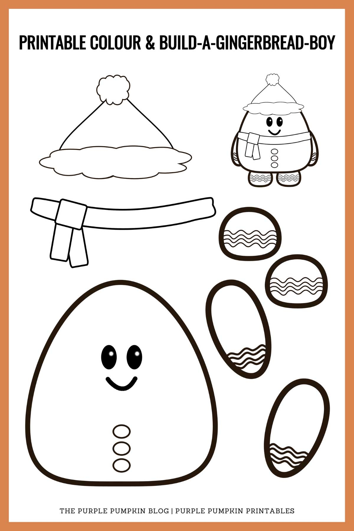 Printable Color U0026 Build A Gingerbread Boy
