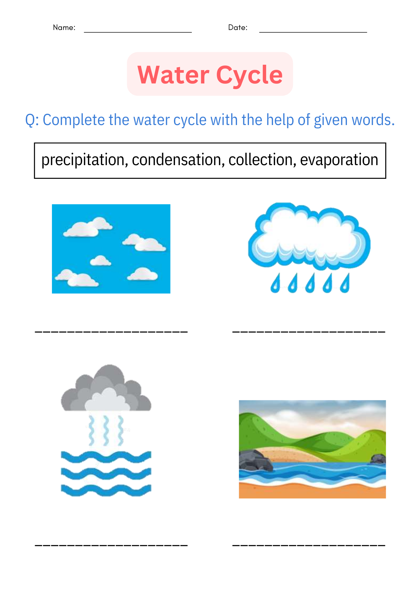 Printable Diagram Science Water Cycle Worksheet And Activities For Grade 1 2 3 Made By Teachers Printable Diagram Science Water Cycle Worksheet And Activities For Grade 1 2 3 Made By Teachers